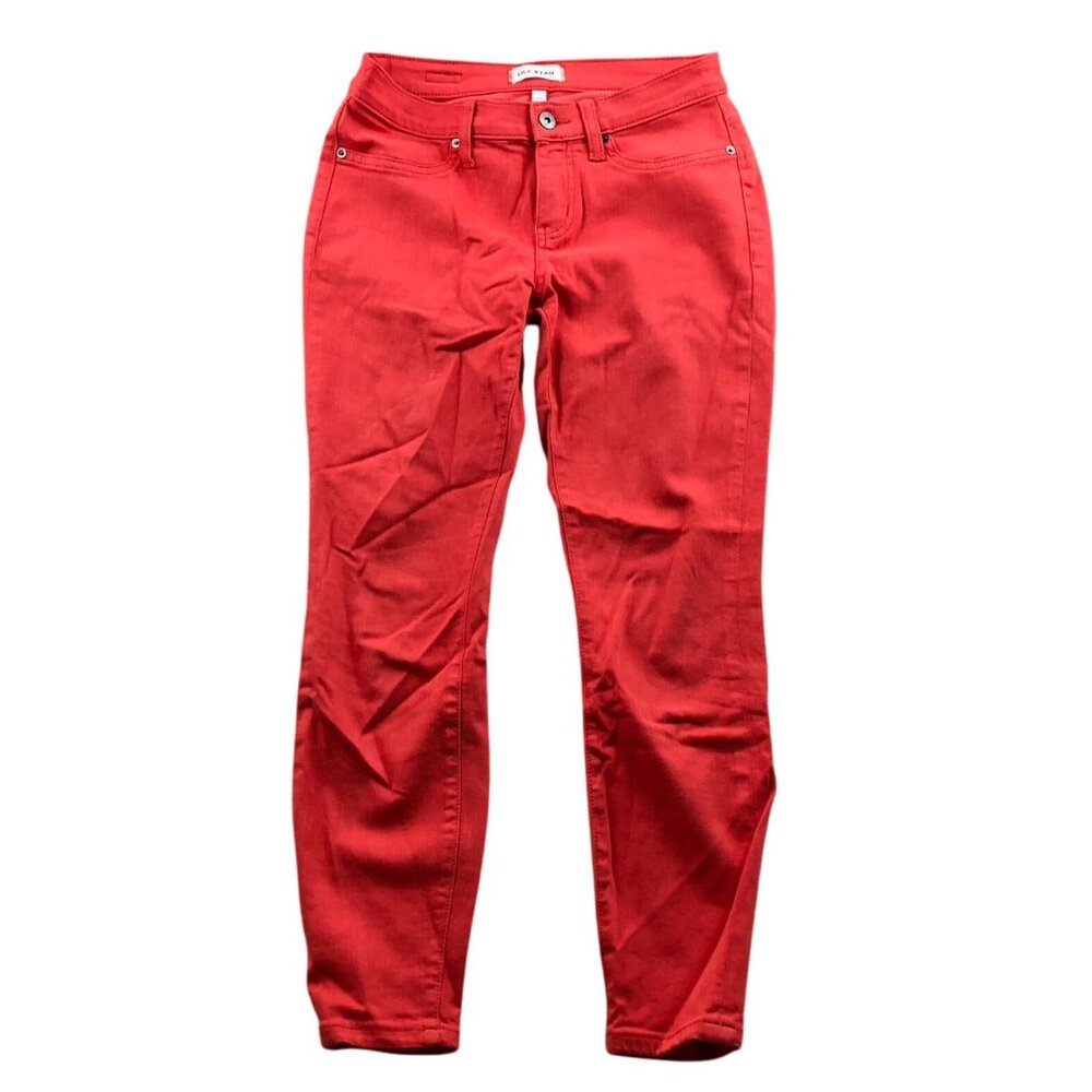 Lila Ryan Womens Pants Size 26P Stretch Skinny Leg Ankle Red Casual Classic